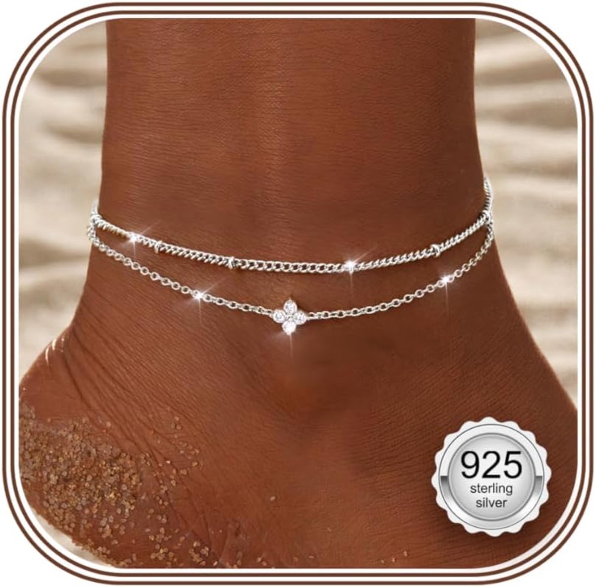 Kakonia Women's 925 Gold/Silver Adjustable Anklet - ShopVlot