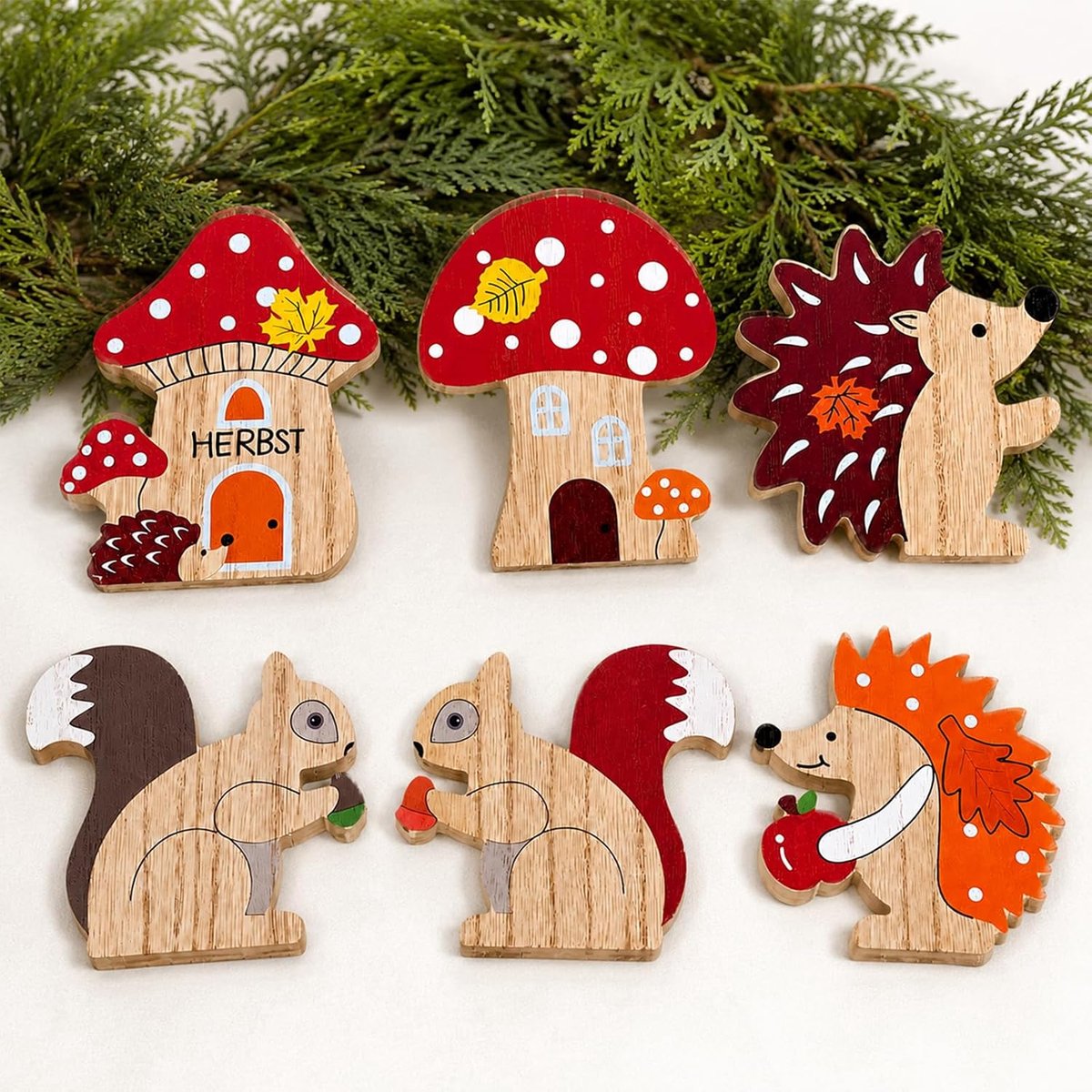 Herfstdecoratie, 5 stuks, egeldecoratie - ShopVlot