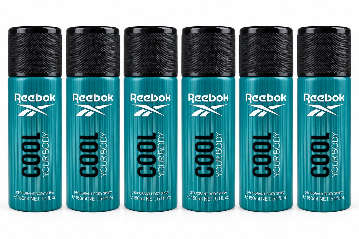 Reebok Cool Your Body Deodorant Body Spray – 150 ml – 6 stuks