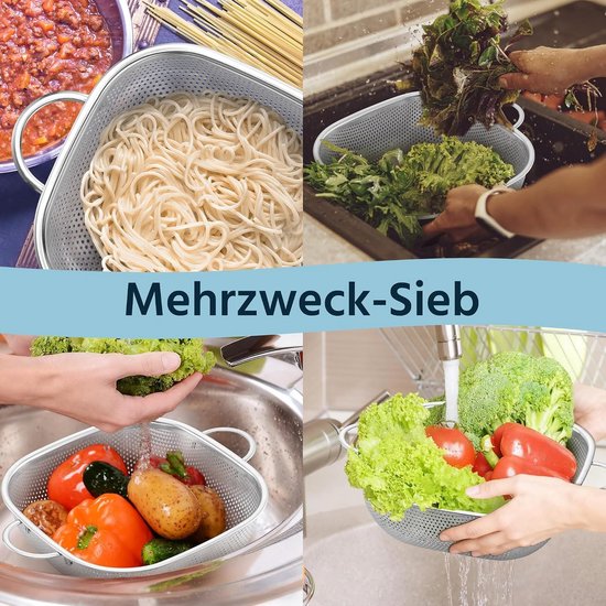 RVS Pastascheider voor Efficiënt Afvoeren van Pasta en Groenten - Maat 1, Duurzaam en Handig in Gebruik — afbeelding 5