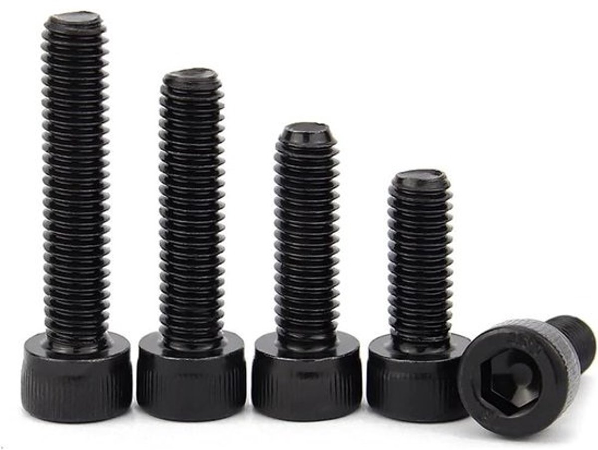 Stevige schroeven - Inbusbouten - Voor meubelmontage - Gelegeerd staal - M4x4mm - 50 stuks - Zwart
