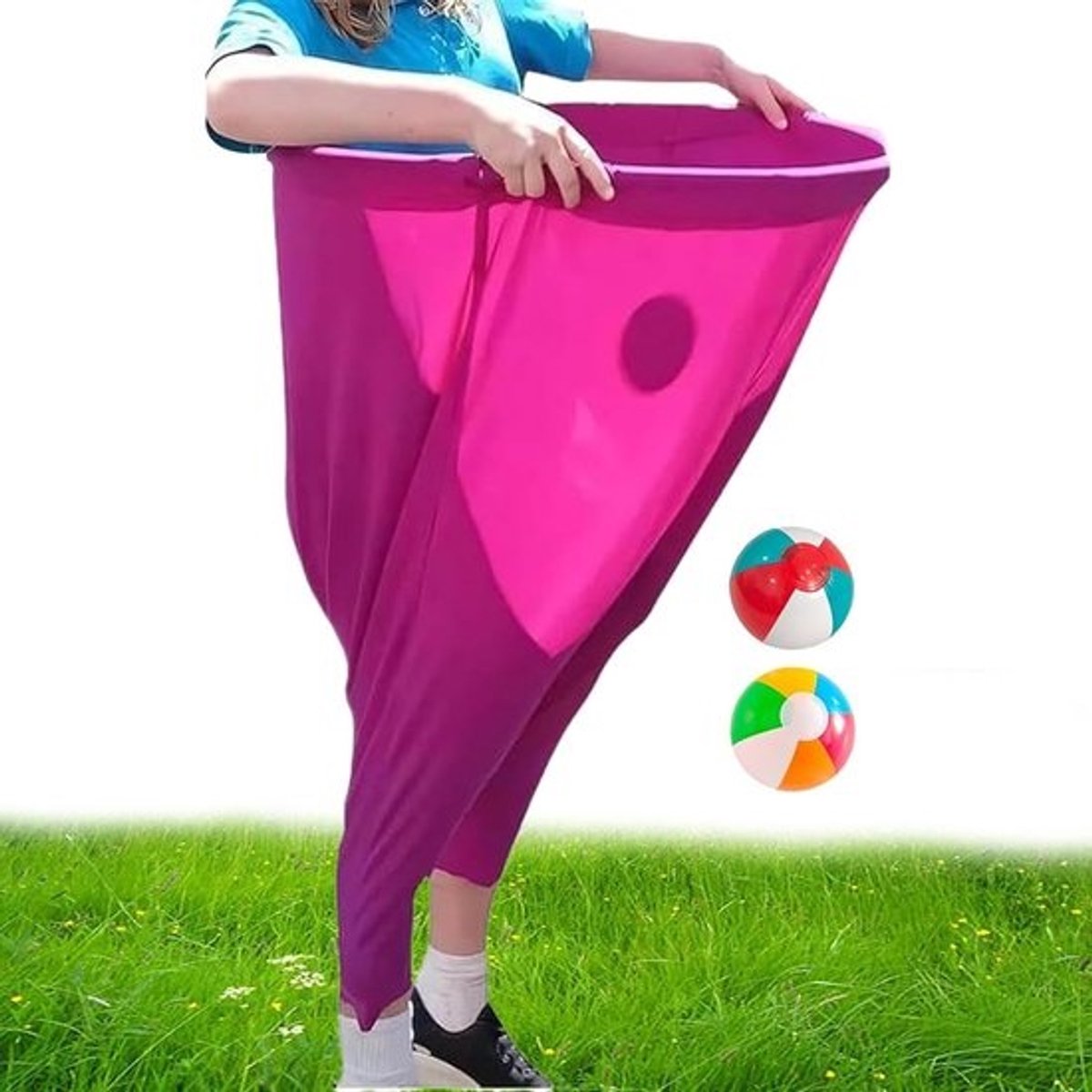 Zakloopzakken - Racezakken - Buitenspel - Set met broeken - 40 x 395 cm - Heet roze