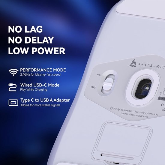 Superlichte 4K Draadloze Gaming Muis met PAW3395 Sensor, 26000 DPI en 700 Uur Batterijduur voor PC/MAC - Wit — afbeelding 4