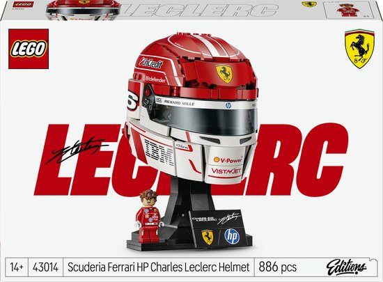 LEGO Editions Scuderia Ferrari HP Helm van Charles Leclerc F1 Auto Bouwpakket voor Kinderen 43014