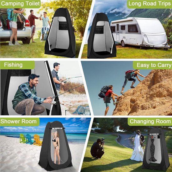 Pop-up Privétent - Mobiele Kleedkamer - Outdoor Douchen - Directe Opbouw - 150 x 150 x 190 cm - Zwart van POP — afbeelding 5