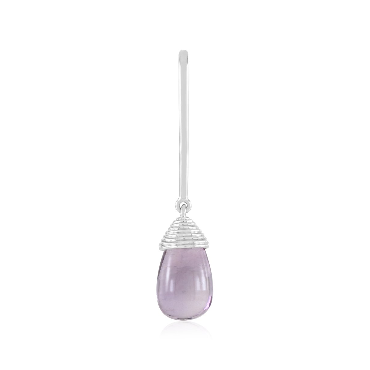 Cavill - Zilveren Hanger - 925 Sterling Zilver Platina Geplateerd - Lavendel Amethist Briolette Cabochon 4,805 ct - Elegant - Braziliaanse Edelsteen