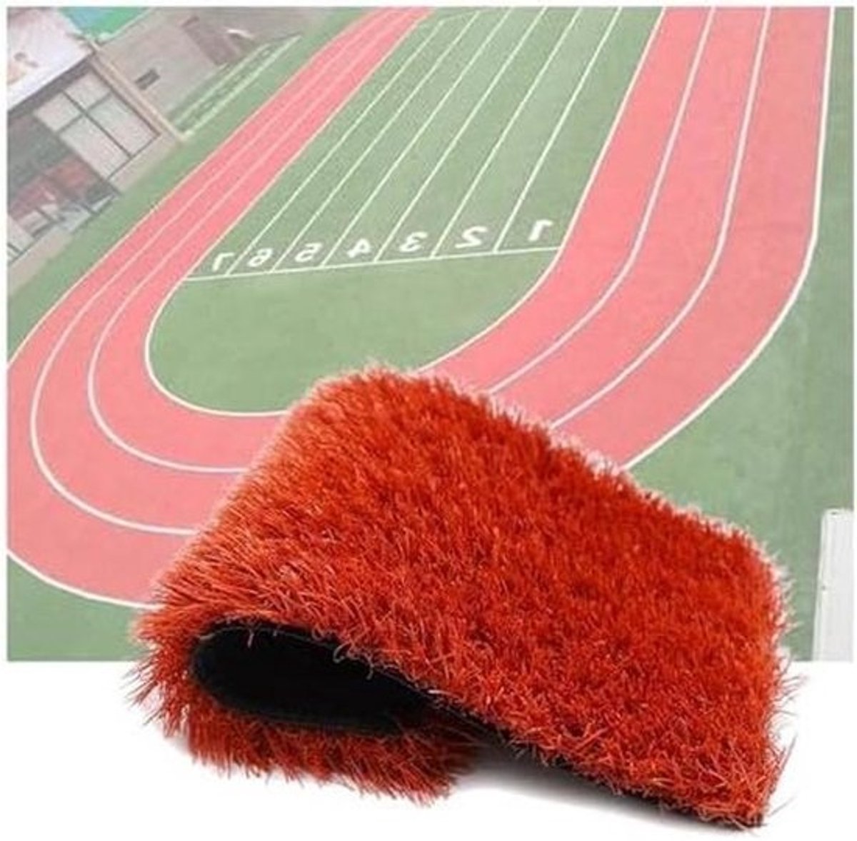 Kunstgrastapijt - Gazonmat - voor buiten - Terras aankleden - Hoge dichtheid - ademend - 1 x 8 m - Rood
