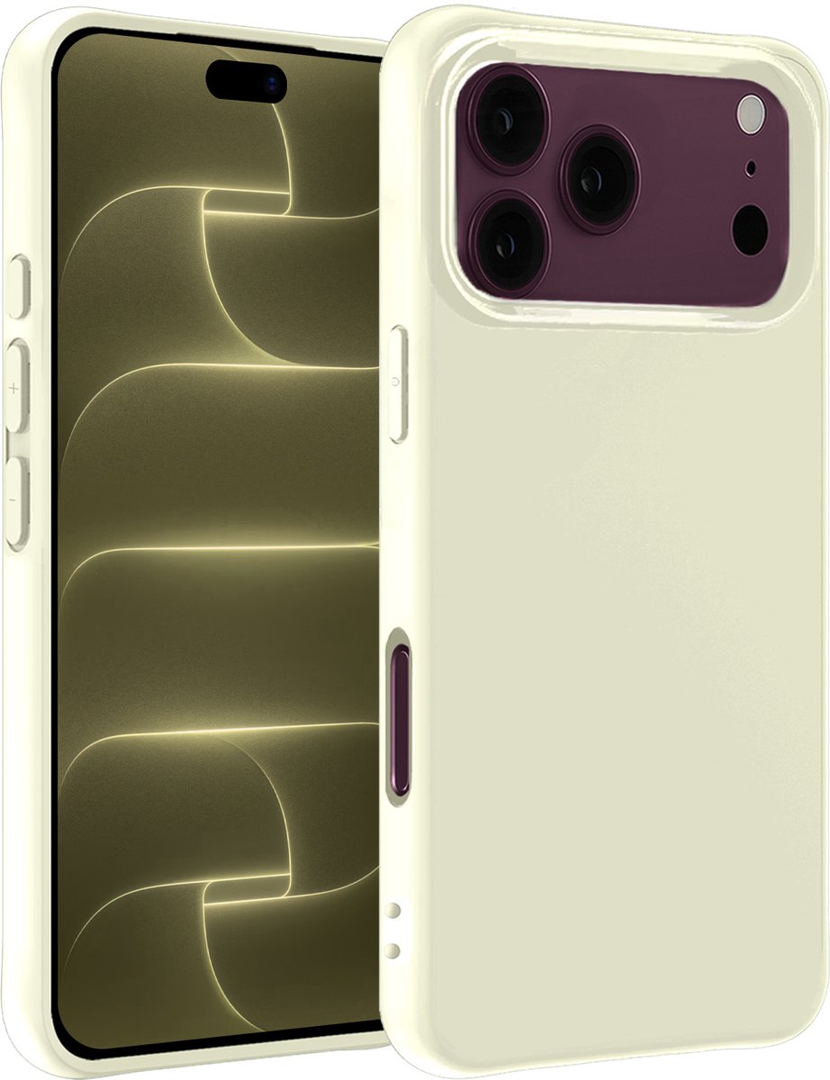 Hoesje - Geschikt voor Apple iPhone 18 Pro - Sterk & Shockproof - Hoes Cover - Siliconen Case - Telefoonhoesjes - Wit