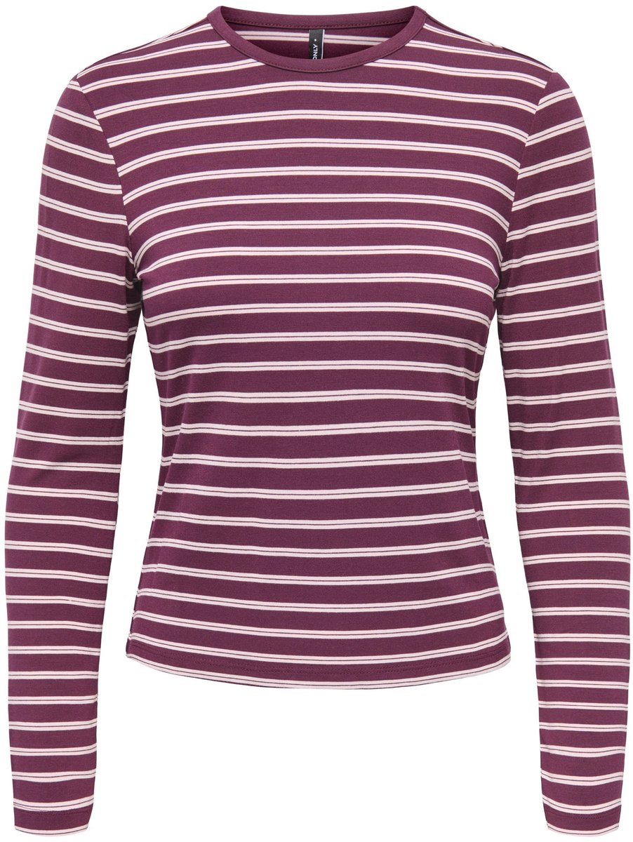 Only Nina Top Dames Korte mouw Fig Pale lilac Rood