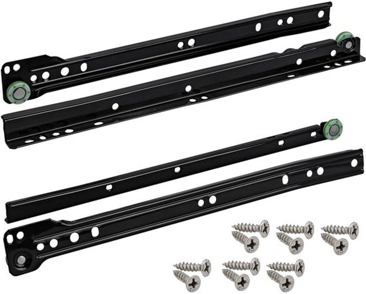 Ladegeleiders met rolgeleiding - 350 mm - Gedeeltelijk uittrekbare geleiderails - voor houten laden