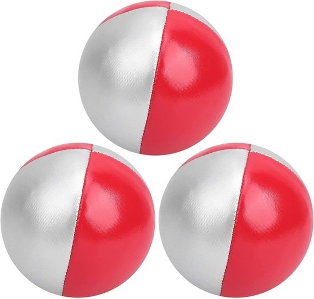 Jongleerballen - Balans oefenen - Behendigheid trainen - Scheurbestendige constructie - 63 cm - Rood en zilver
