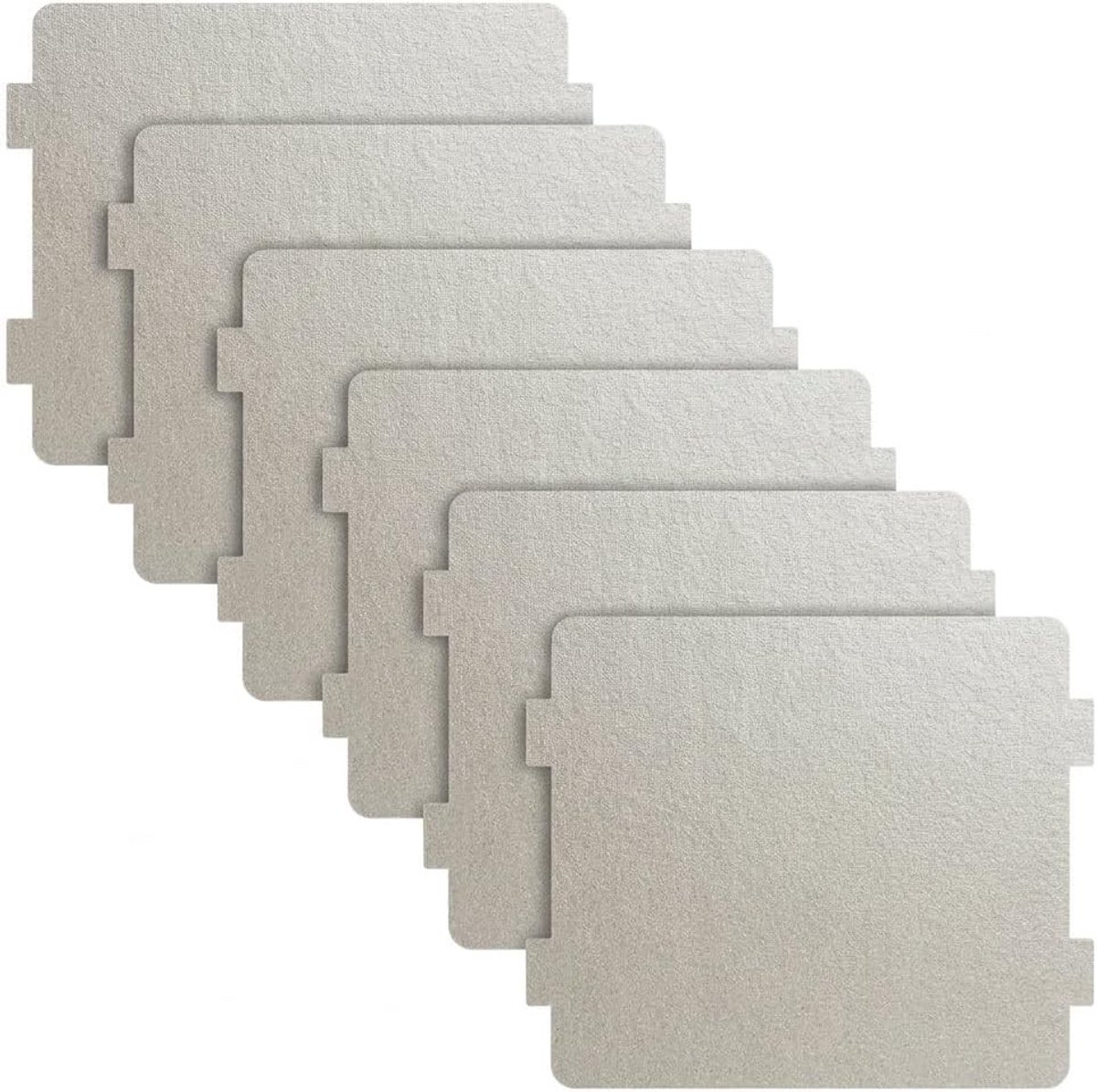 Micapilplaat 6 stuks, 118 x 99 mm, universeel op maat te snijden, hittebestendig en ideaal voor magnetronreparatie, keukenaccessoires en huishoudelijke benodigdheden