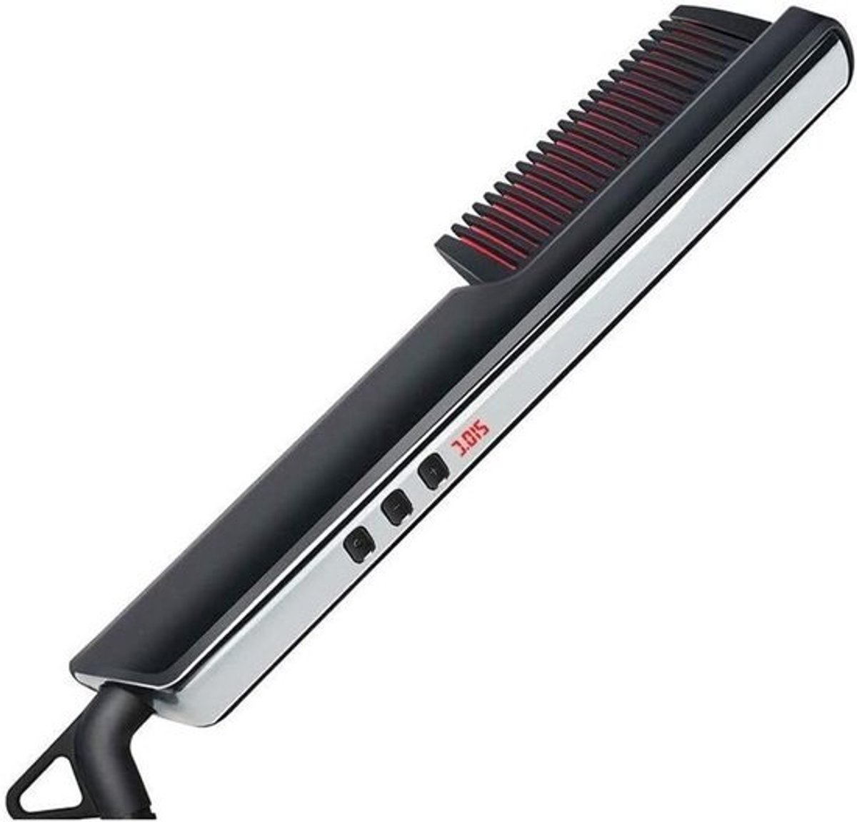 Rechte kam voor haar - Borstel als stijltang - Haar snel stylen - LCD-temperatuurdisplay - 1.8 m snoer - Zwart