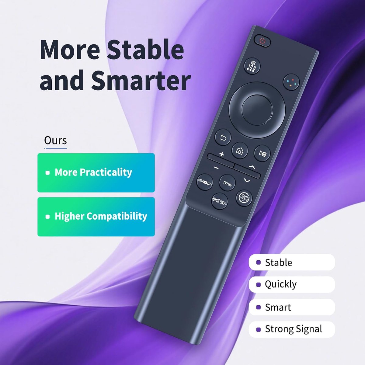 Replacement Universal Remote Control Compatible with Samsung TV Crystal QLED OLED Curved HDTV 4/8K Ultra HD, Curved - ShopVlot thumbnail 2