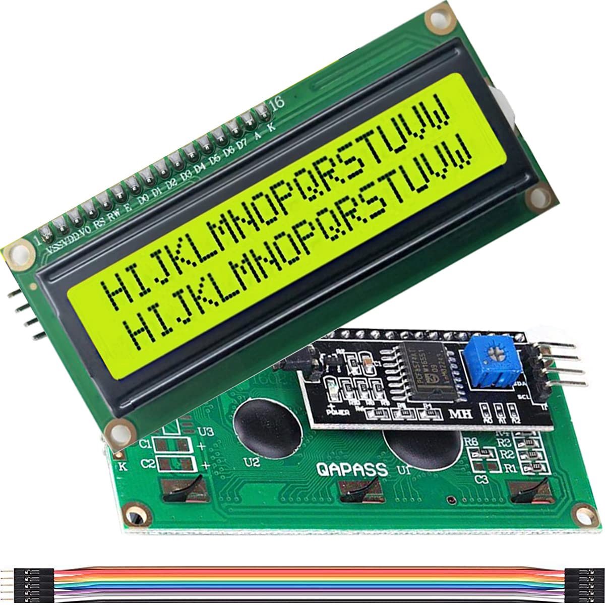 2pcs LCD1602 Character LCD Module IIC/I2C/TWI Serial 16x2 characters LCD Green Screen sign display module for Arduino - ShopVlot