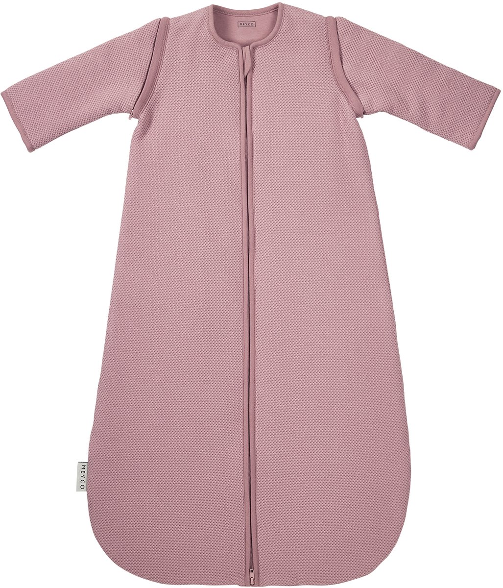 Meyco Baby Studio Collection Classic Baby Slaapzak - Afritsbare Mouwen - Purple Pink - 60cm - 2.5 TOG