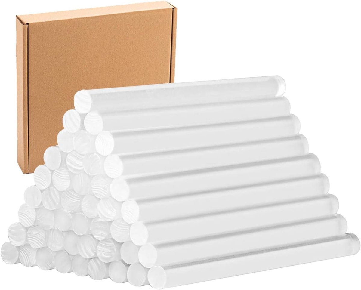 Universele Transparante Hotmelt Lijmstiften - Sneldrogend, Sterke Verbinding voor Hout, Textiel, Plastic en Metaal (100 Stuks, 7 x 100 mm)
