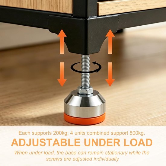 Verstelbare machinepoten met M8 schroefdraad, 40 mm hoogte, 4 stuks voor stabiele meubels — afbeelding 4