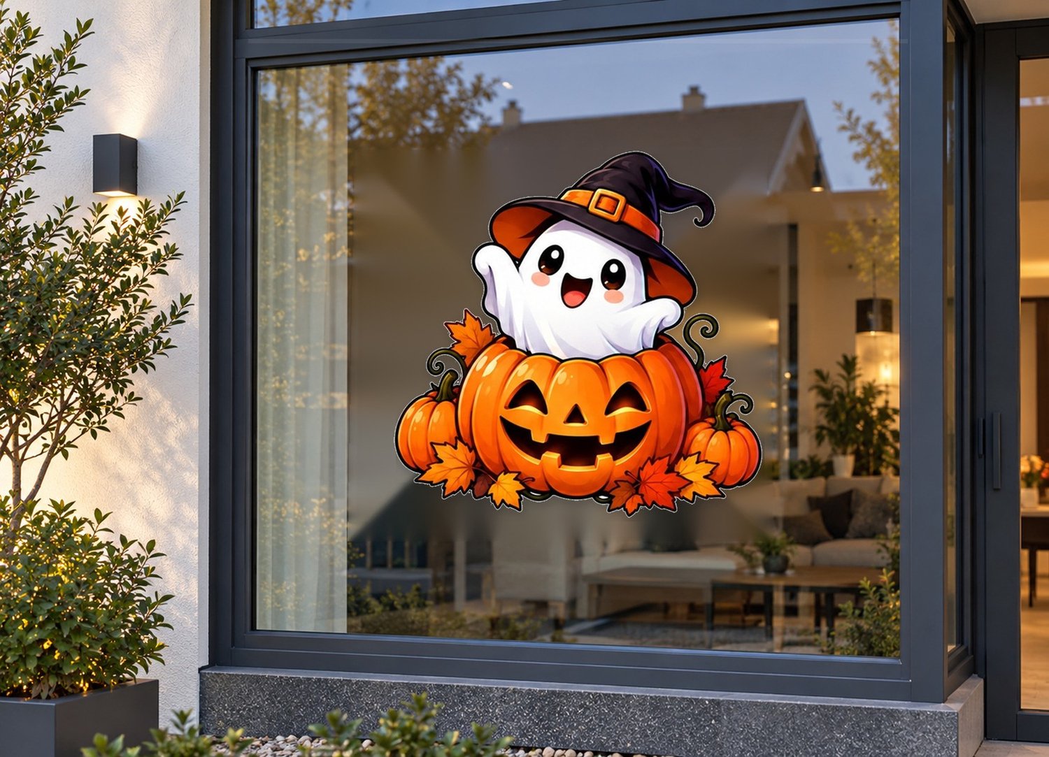 De Stickerman Halloween Raamsticker 30cm Breed Herbruikbaar Weerbestendig (KV1) Multi