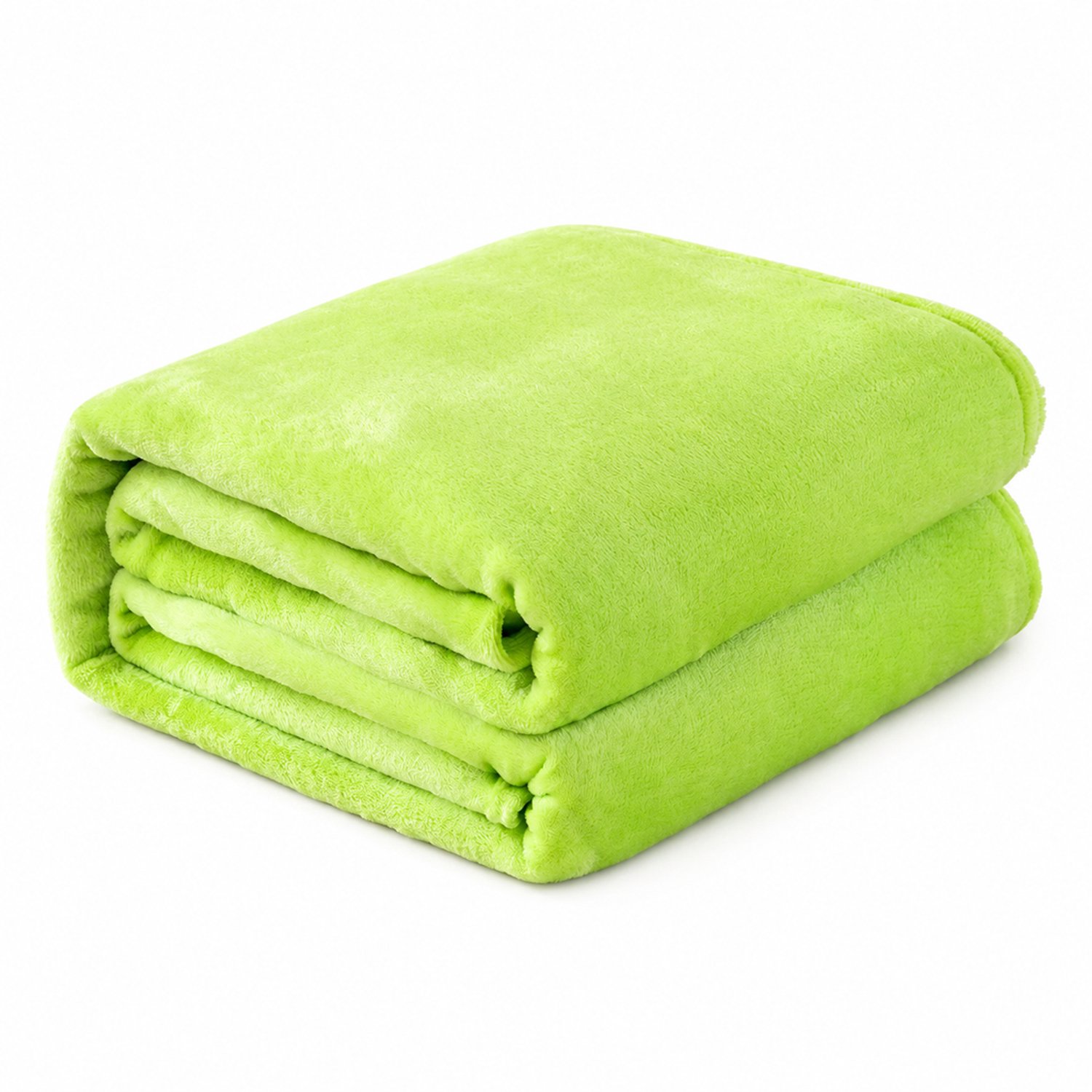 SWGOTA Grasgroene effen flanellen plaid 127 x 152 cm van polyester voor bank en dutje