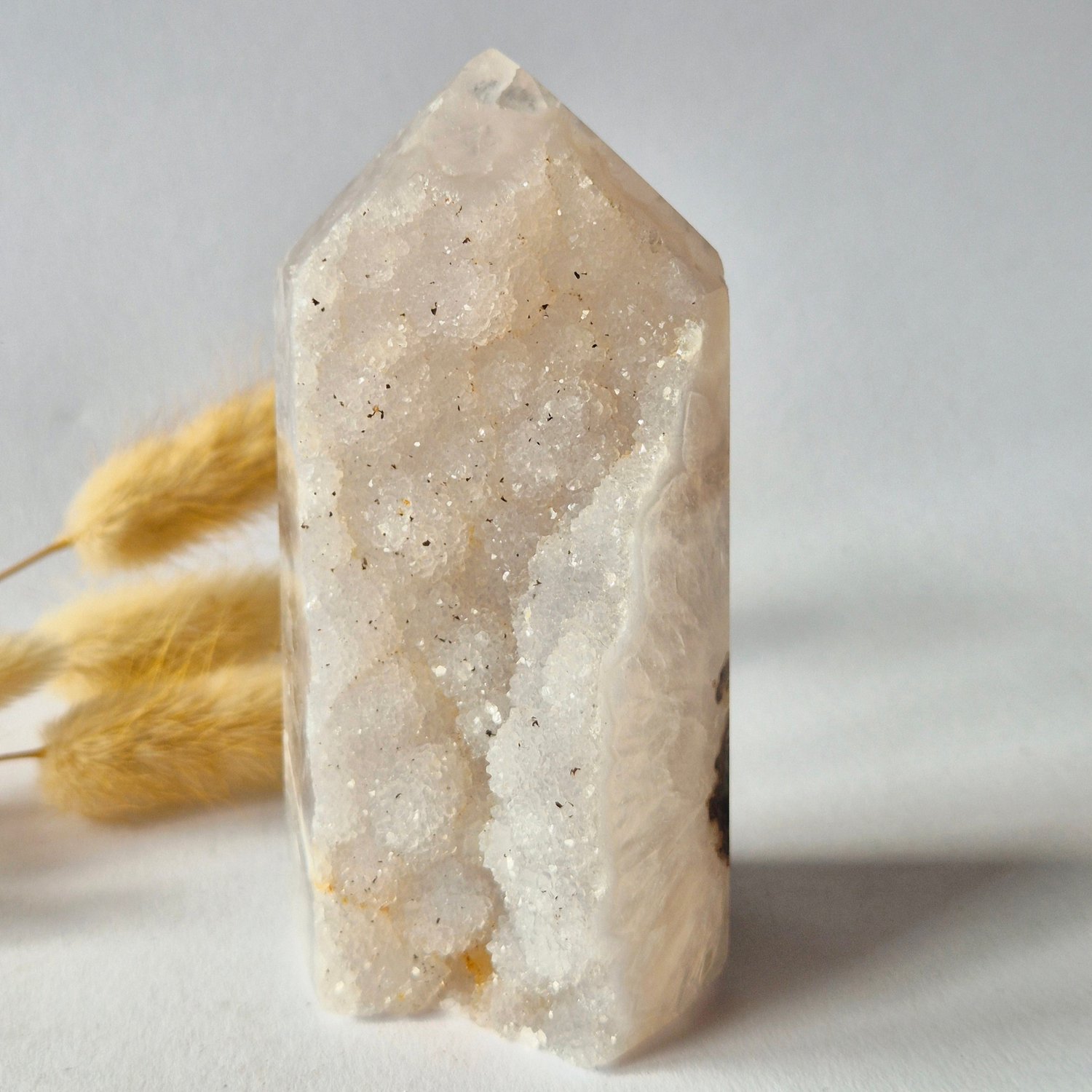 Moonlight Gemstones Druzy Agaat Toren uit Uruguay #109 – 300 gram | Natuurlijke Geode Edelsteen Meerkleurig