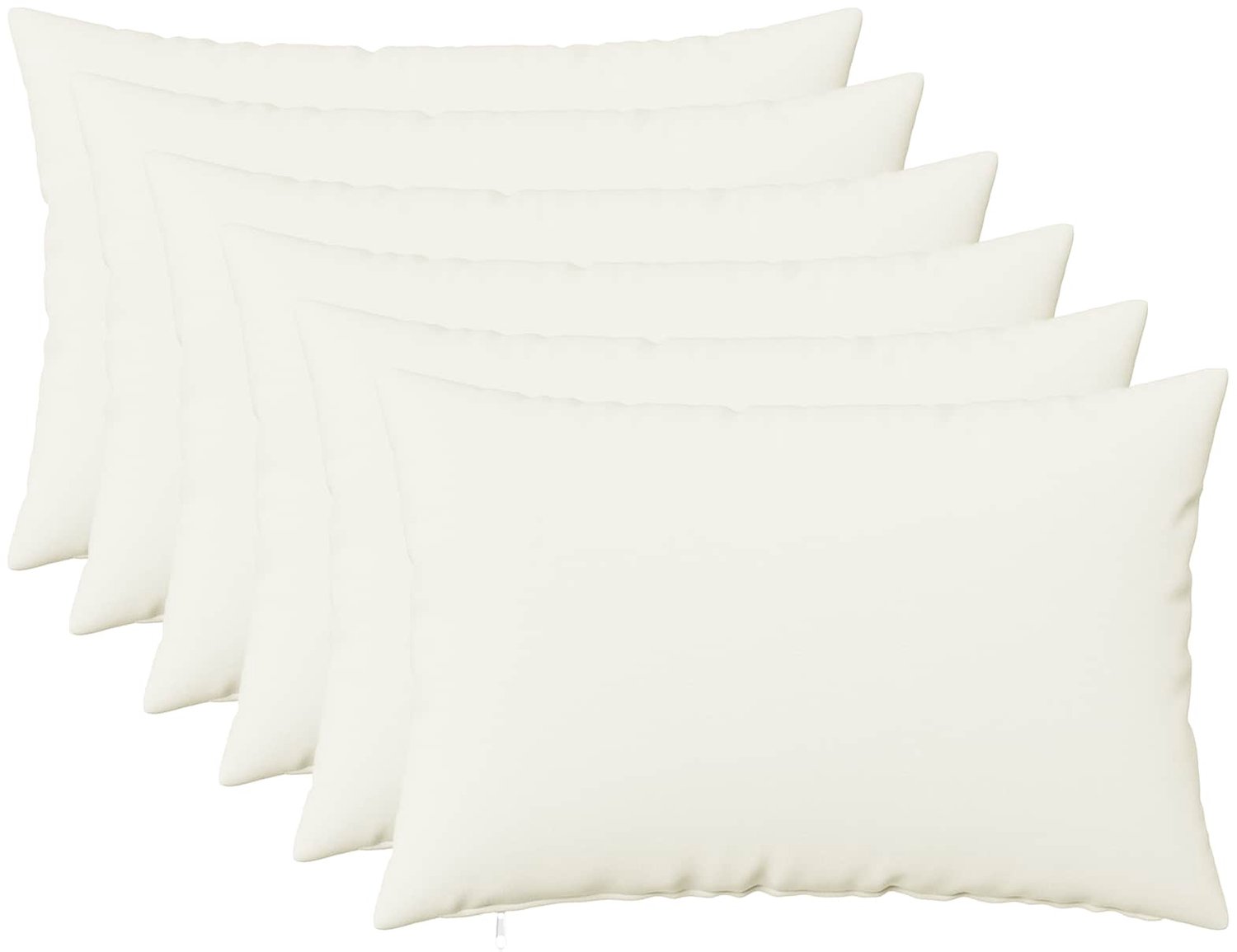 vidaXL Dekenkussen - 6 - st - HEERLEN - Wit - 40 - x - 60 - cm - Stof