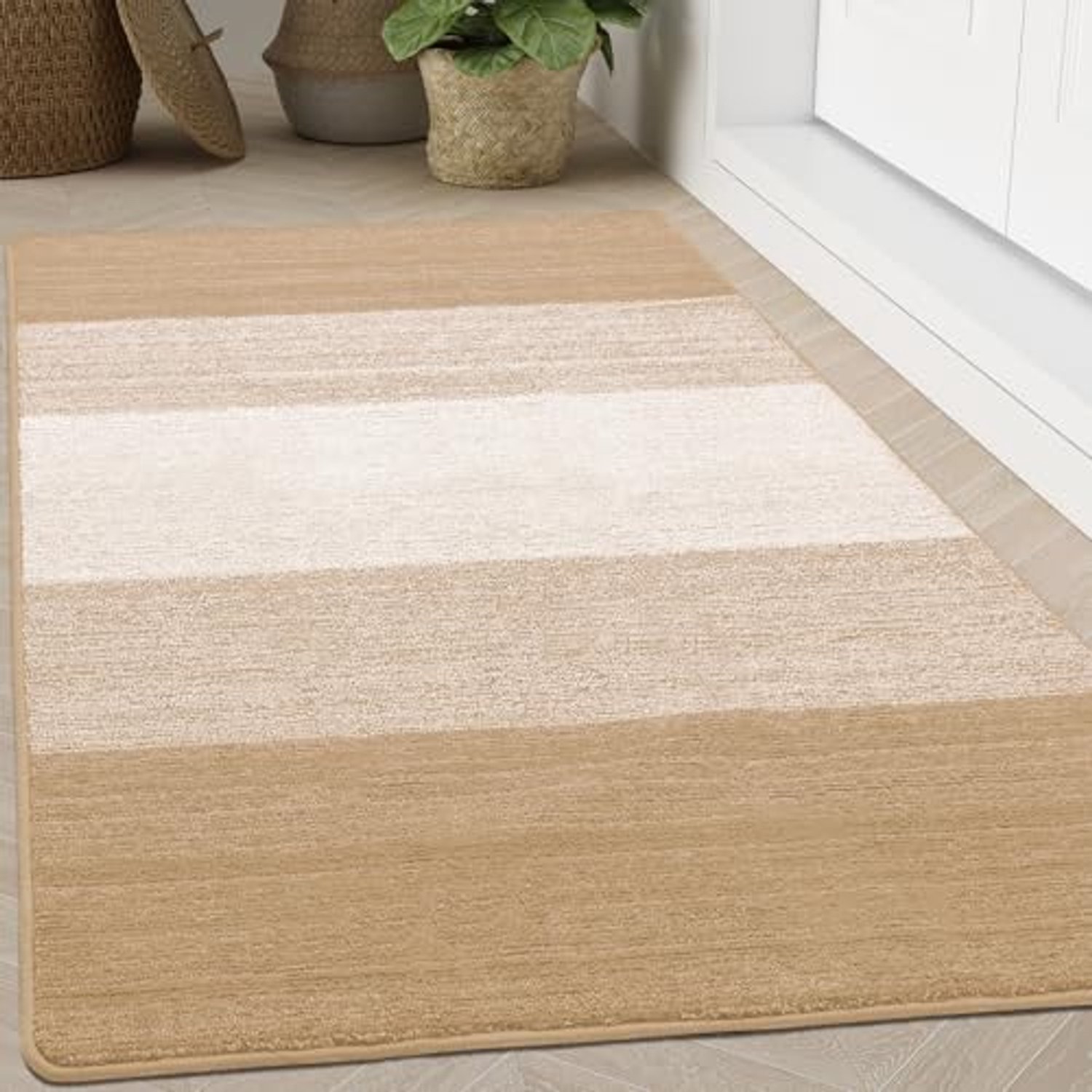 Homaxy Deurmat - Deurmat Antislip - Deurmat Binnen - Droogloopmat - Schoonloopmat - 89X150 cm - Beige