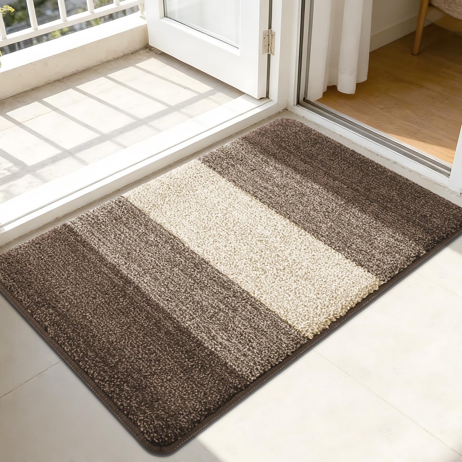 OLANLY Binnen Deurmat - Antislip Deurmat - Droogloopmat - 60x90 cm - Lichtbruin