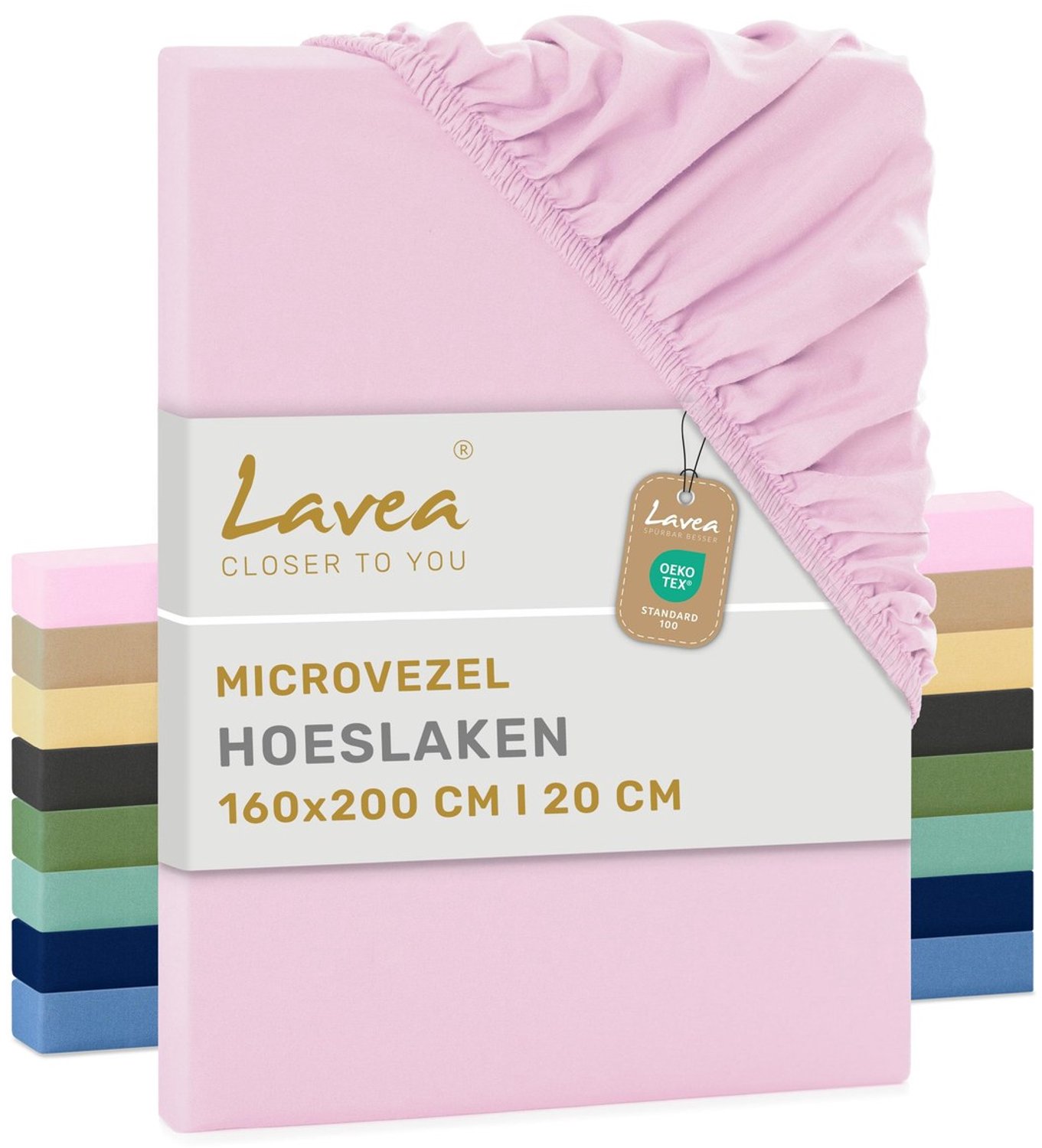 Duraxl Hoeslaken - Microvezel - Roze - 160 x 200 cm