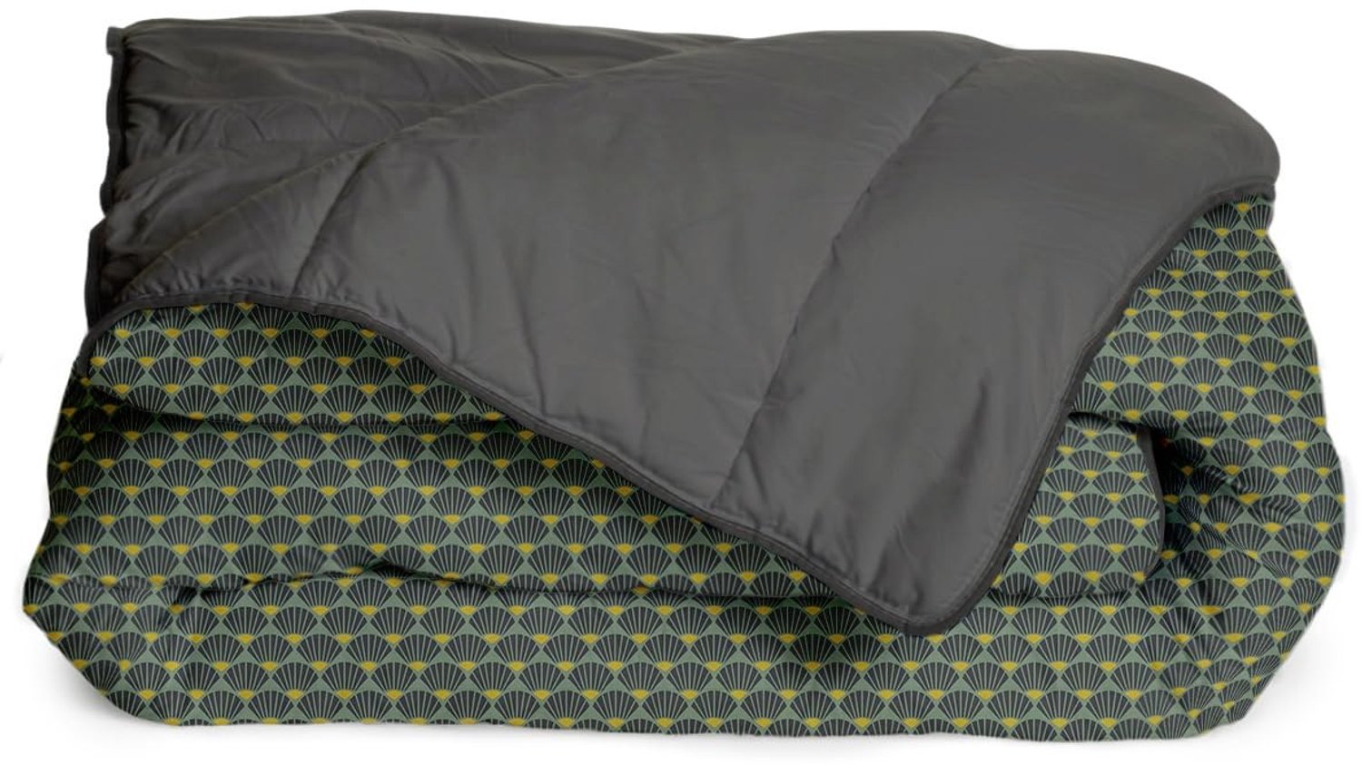 Duraxl Dekbed - 140 x 200 cm - Eenpersoons - 100% polyester - Groen en grijs