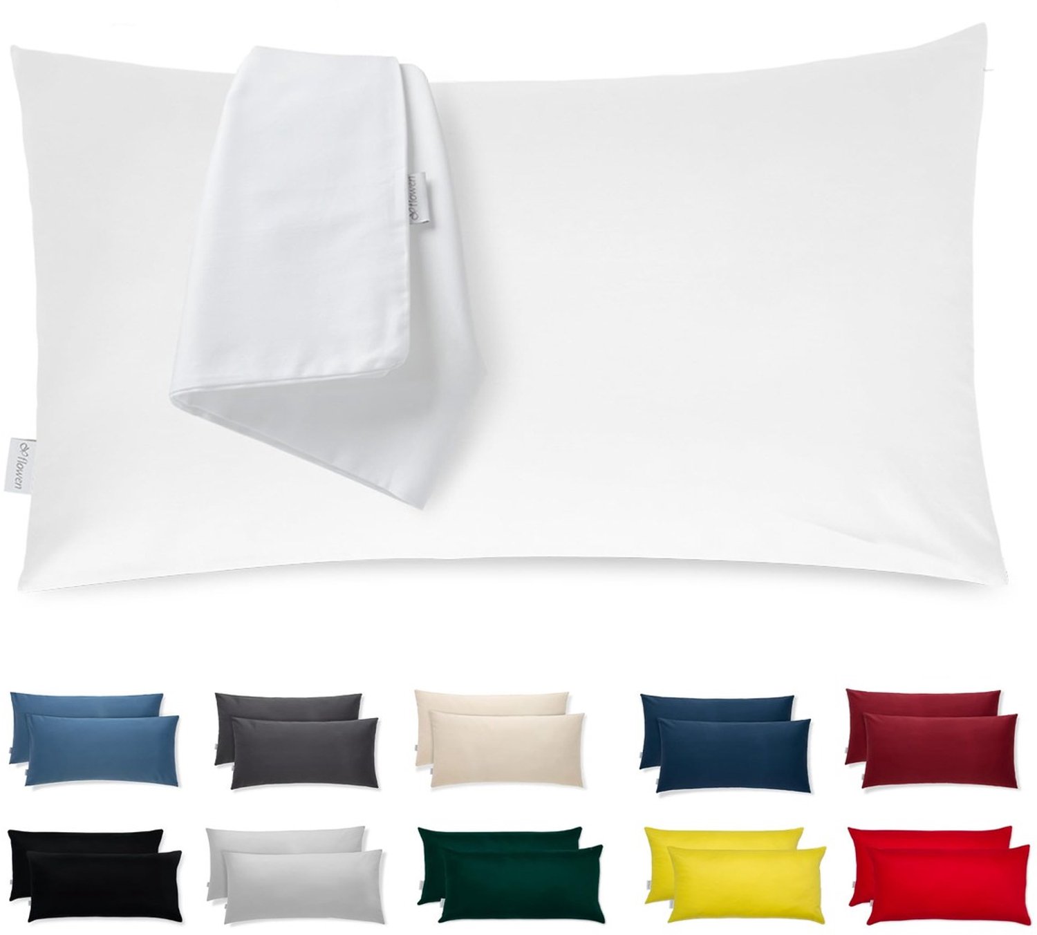 Duraxl Kussensloop - 40 x 80 cm - Set van 2 - Microvezel - Wit