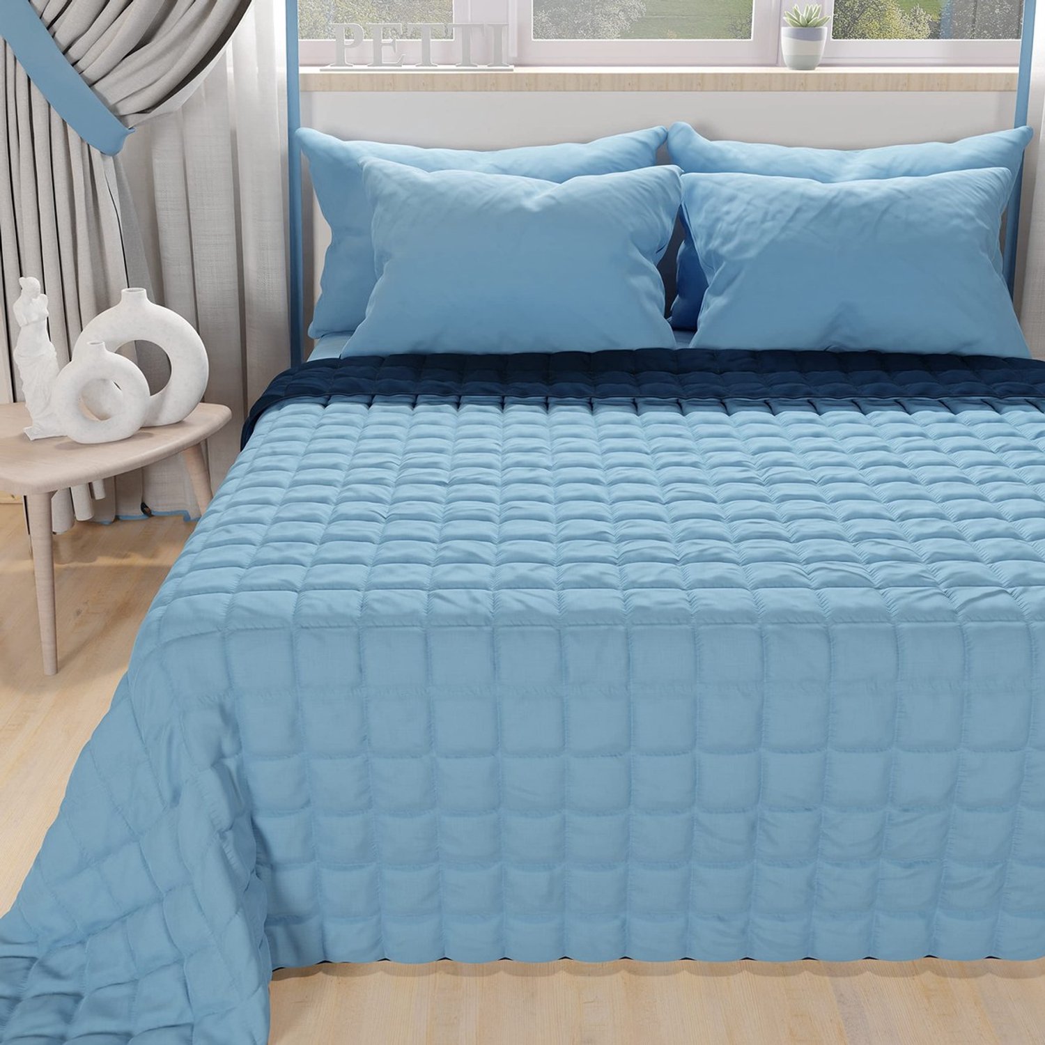 Duraxl Dekbed - Tweezijdig - Lichtblauw en nachtblauw - 240 x 260 cm