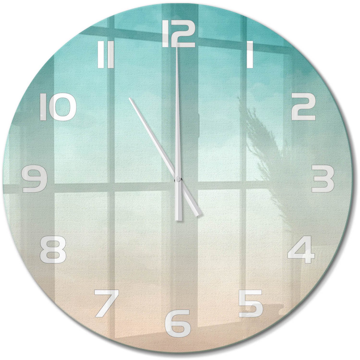 TULUP Wandklok - Abstracte achtergrond Moderne Wandklok Glas - fi60 cm - Veelkleurig Wandklok Glas Decoratie - Witte handen - Ronde Klok - Glazen Wandklok Design - Klok Glas Met Opdruk