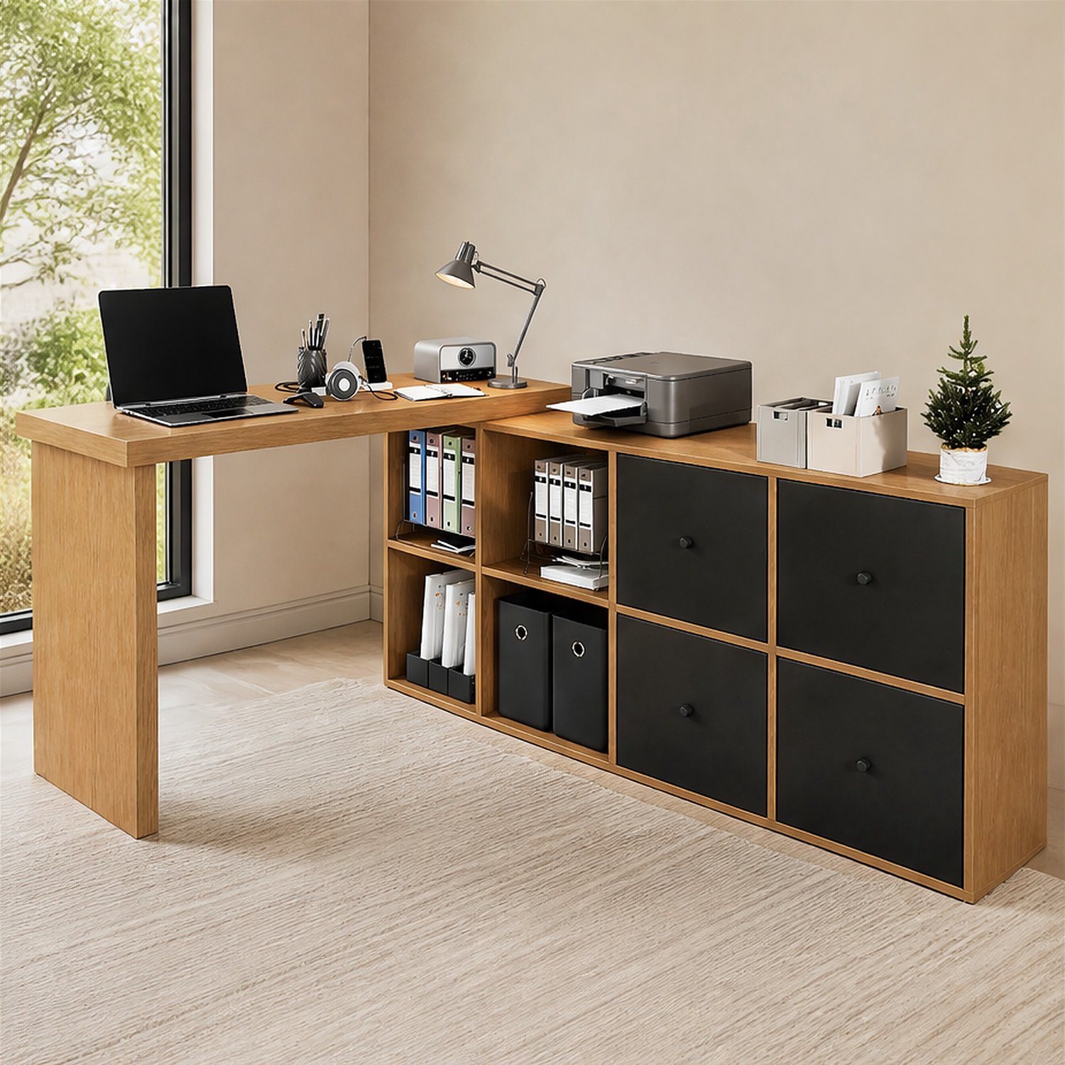 City long dragon LONG DRAGON - Salontafel - 70x70x35,5 cm wit hoogglans - vierkant met 2 lades en gouden accenten