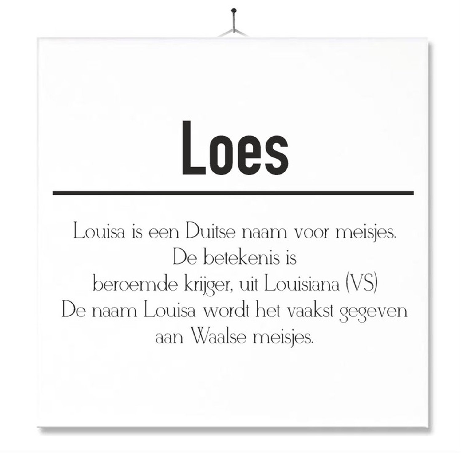 MC Living Tegel Met Opdruk | Betekenis | Kado | Cadeau | Met Naam - Loes ontwerp 2