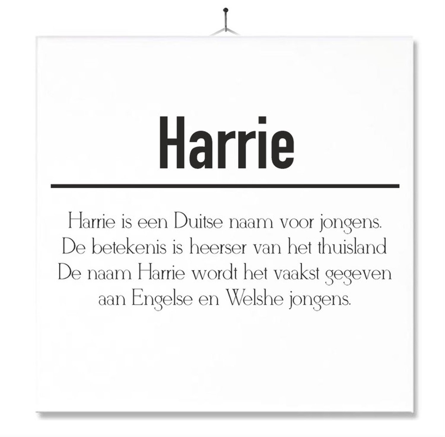 MC Living Tegel Met Opdruk | Betekenis | Kado | Cadeau | Met Naam - Harrie Multi-Color