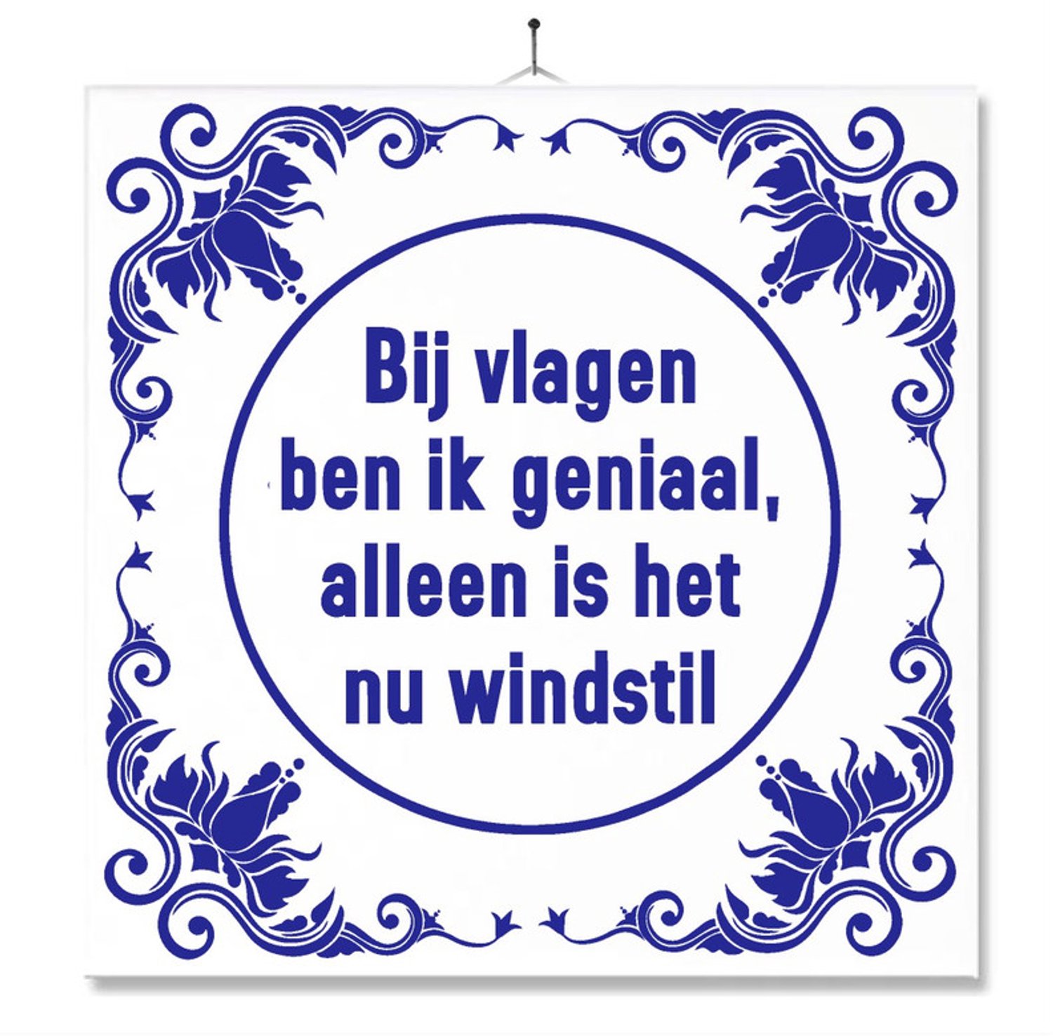 MC Living Tegel Met Opdruk | Grappig | Humor | Verjaardag kado | Toilet WC | Bij vlagen ben ik geniaal Multi-Color