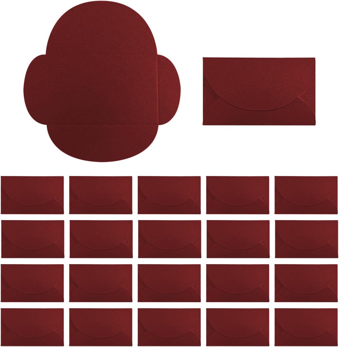 Mini-Enveloppen - Parelmoer Enveloppen - Perfect voor Uitnodigingen - Bourgondië - Kleine Enveloppen - 50 Stuks - Geschikt voor Bruiloften