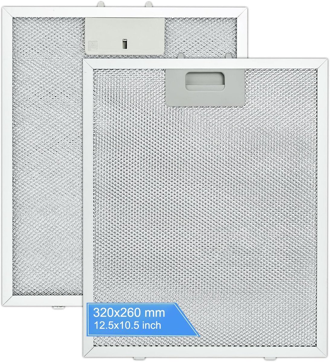 5-laags aluminium afzuigkapfilter, 2 stuks metalen vetfilter 320 x 260 mm universeel gaasafzuigfilter geschikt voor veel toonaangevende merken afzuigkappen