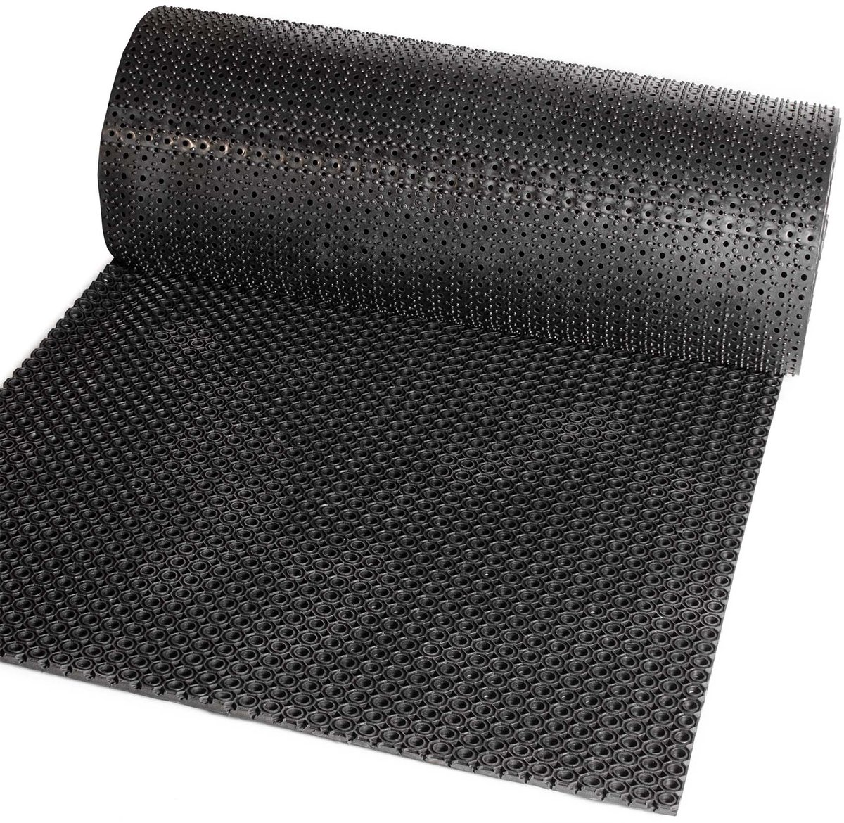 ANRO Rubberen Deurmat Zwart 210x100cm – Ringmat Honingraatmat Antislip Buiten Rubbermat