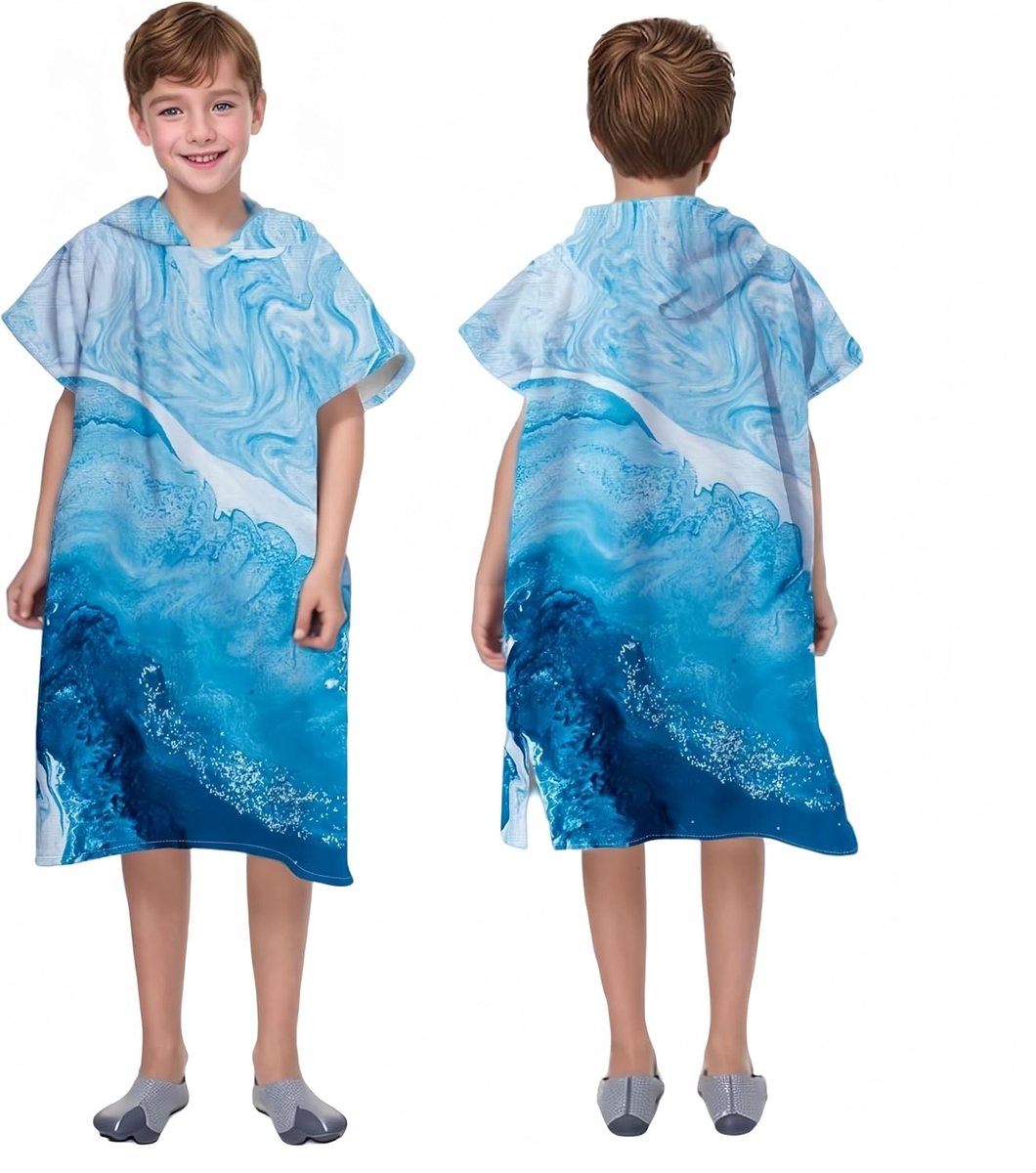 Kinderen Poncho voor Bad, Zwembad, Surfen en Strand - Microfiber Met Kap, Sneldrogend en Comfortabel