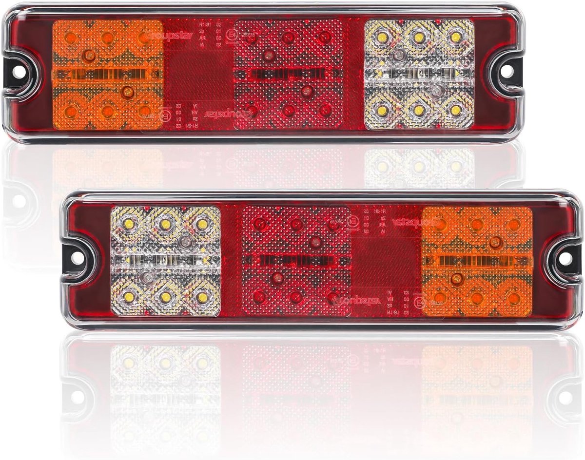 2 Pcs Trailer Taillights 12V/24V met 27LEDs - Superhelder Waterdichte Achterlichten voor Aanhangwagen, Truck en Caravan