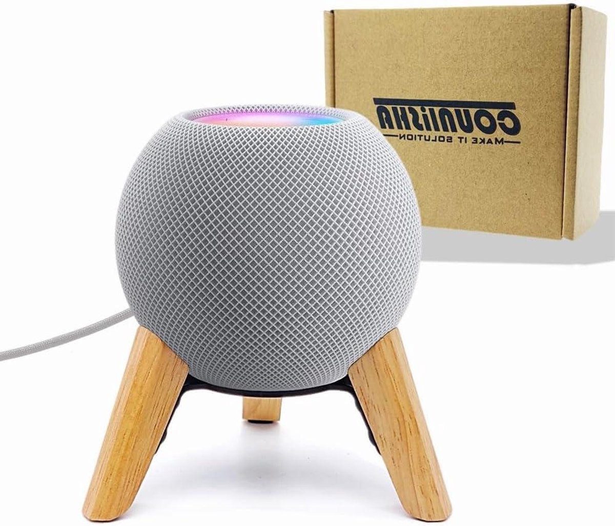 Houten Speaker Stand - Smart Speaker Houder - Geluid Verbeteren - Natuurlijk Wit Eiken