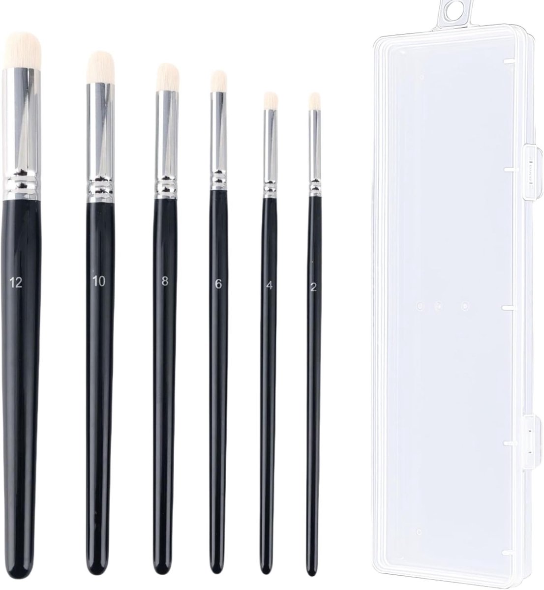 Set van 6 Drybrush Penselen voor Modelbouw, Natuurlijke Wolharen, Professionele Techniek voor Miniatuur Schilderen en Kunstprojecten