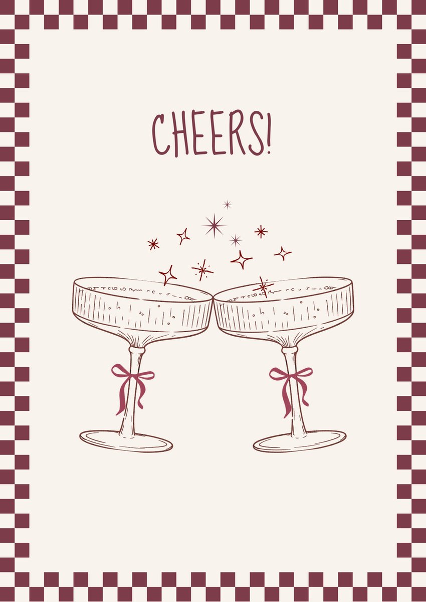 Wenskaart Cheers! - Roségoud - A6