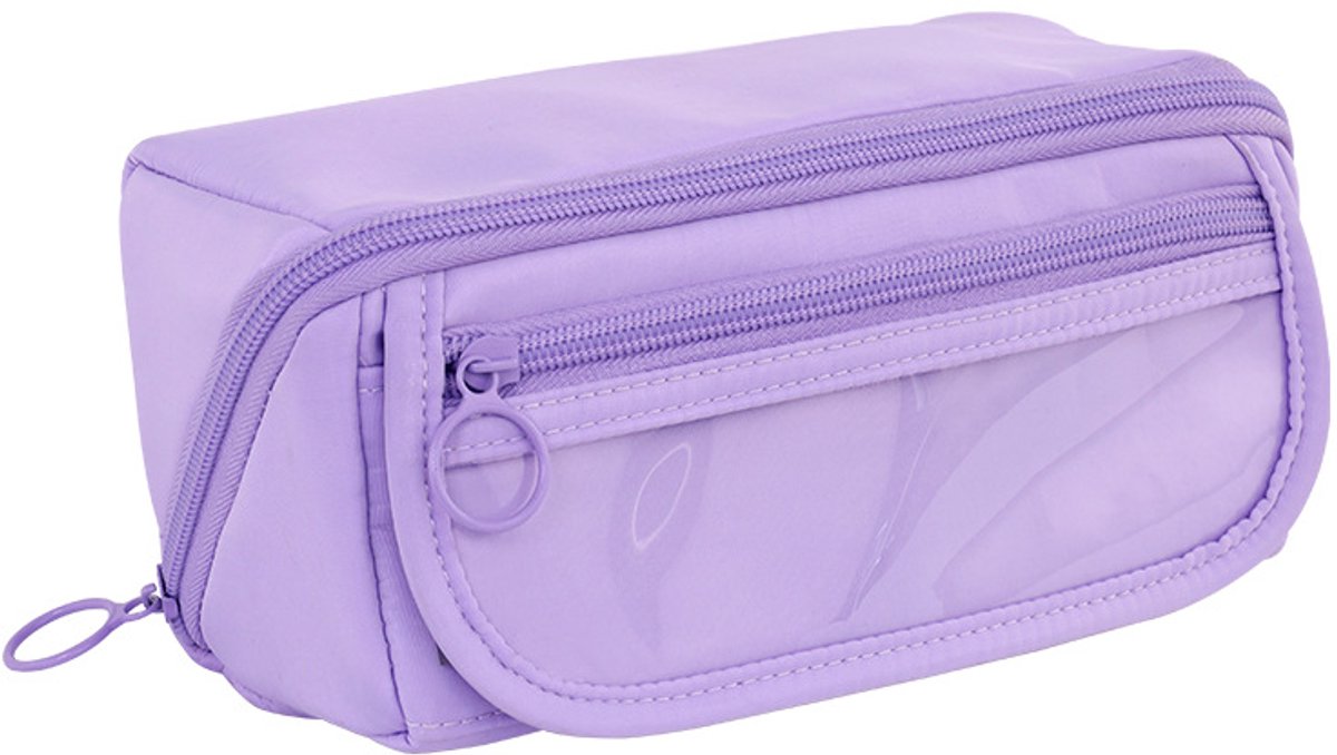 Pennenzak Grote Capaciteit – Etui voor Kinderen – 20x8,5x8,5 cm – Paars – Handig Schoolaccessoire – Voor Potloden & Pennen