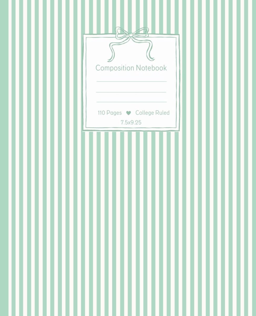 Preppy Composition Notebook: College Ruled, Aesthetic, Preppy School Supplies for Teen Girls, Pastel Green - ShopVlot