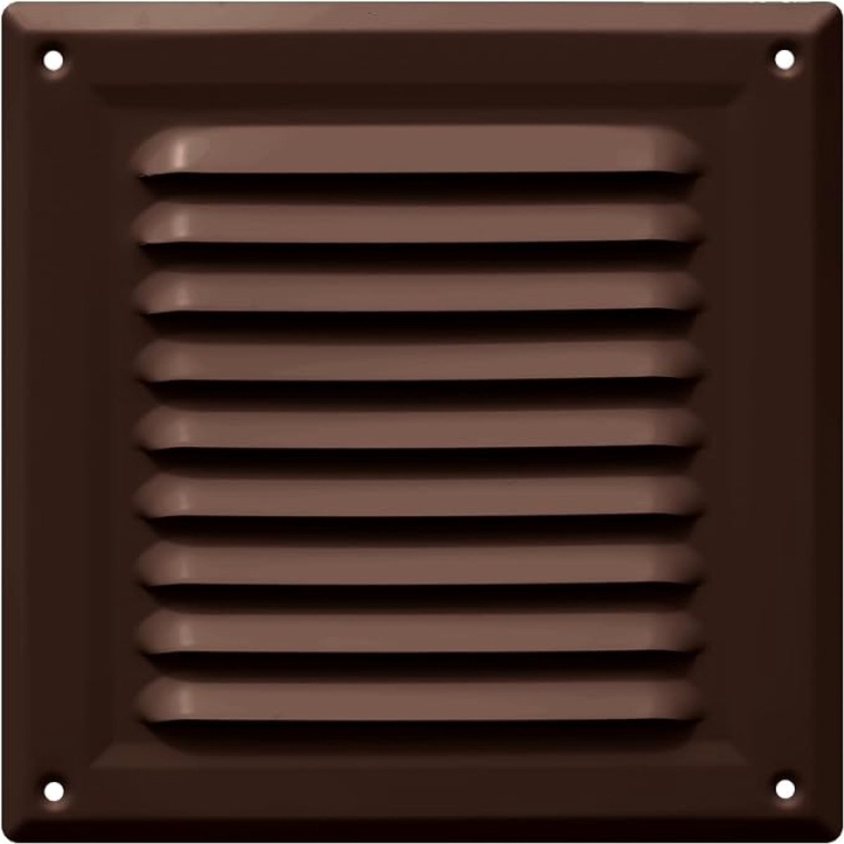 Ventilatierooster met insectenhor - 17 x 17 cm - Zwart - Buitenrooster voor muur, gevel en plint