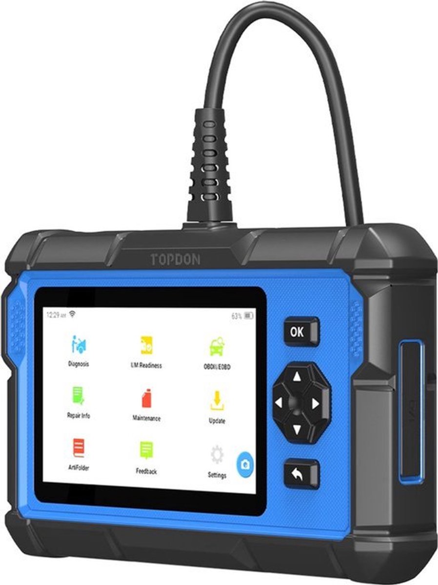 Topdon - OBD2 Scanner - Diagnose Computer - Smart Diagnostic Tool - Fout Verwijderen - Professionele Auto Diagnose Tool - ABS Airbag Olie EPB DPF TPMS BMS Reset - Zwart