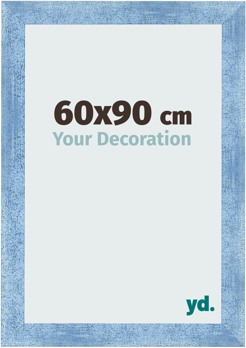 yd. Your Decoration - Fotolijst 60x90 cm - MDF - Helder Blauw Geveegd - Pisa